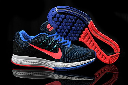 Mens Nike Air Zoom Structure 18 Black Blue Red On Sale